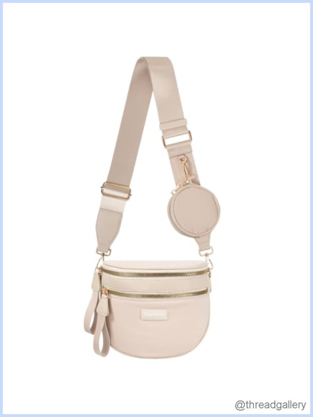 Vegan Leather Crossbody Bag Wide Strap Travel Bum Bag